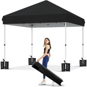 Load image into Gallery viewer, 10x10 FT Pop Up Canopy Tent, Black Heavy Duty Waterproof Gazebo Shelter with Wheeled Carry Bag Portable Instant Sun Shade for Outdoor Parties, Events &amp; Camping,Patio, Garden, Beach
