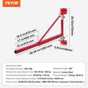 Load image into Gallery viewer, SucceBuy Electric Hoist Support Arm Swing Holder with Pole Steel Hoist Frame 180° Scaffold Winch Lifting Arm for Workshop Garage - AMOCART
