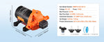 Amocart 12V Diaphragm Pump 1.8/3/3.5/5 GPM 3/4/5-Chamber 40-100 PSI Adjustable 1/2'' MNPT Port for RV Yacht Food Truck Camper
