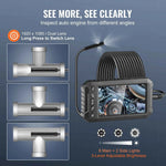 Amocart Endoscope Camera Dual Lens Borescope 5" Screen 1080P Inspection Camera with LED Lights Waterproof for Auto Plumbing