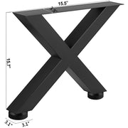 Load image into Gallery viewer, SucceBuy 2PCSMetal Table Legs Steel 2204LBS/1000KG Load  X-Shape with Pre-Drilled Holes for Home Use Commercial Bar Hotel Office - AMOCART
