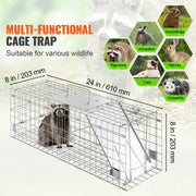 Load image into Gallery viewer, Live Animal Cage Trap Humane Cat Rodent Control Folding with Handle for Rabbits Stray Cats Squirrels Raccoons Groundhog
