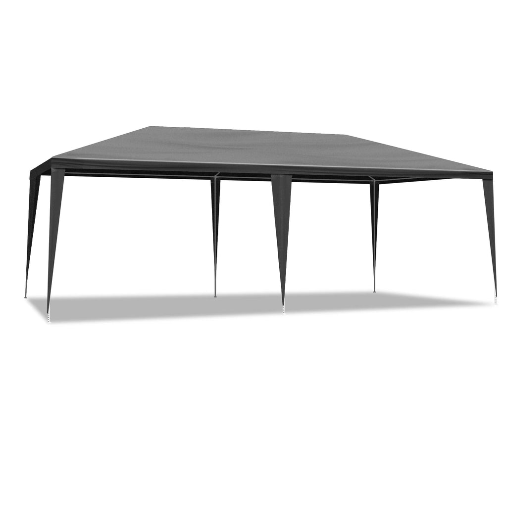 10x20ft Black Pop Up Canopy Tent, 6 Removable Sidewalls with 2 Doors 4 Windows, PE Fabric Heavy Duty Outdoor Gazebo with Powder-Coated Steel Frame for Party Wedding Event