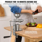 SucceBuy Manual Oil Press Machine Stainless Steel Oil Extractor Machine Detachable Presser for Effortless Cleaning Household