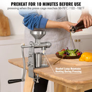 Load image into Gallery viewer, SucceBuy Manual Oil Press Machine Stainless Steel Oil Extractor Machine Detachable Presser for Effortless Cleaning Household - AMOCART
