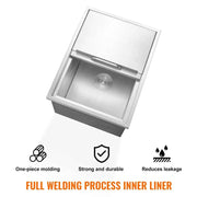Load image into Gallery viewer, Amocart Drop in Ice Chest Stainless Steel Ice Cooler Commercial Ice Bin with Sliding Cover Outdoor Kitchen Ice Bar
