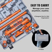 Load image into Gallery viewer, SucceBuy 10/12T Porta Power Kit Portable Hydraulic Jack with 4.6 ft/1.4 m Oil Hose Auto Body Frame Repair Kit with Storage Case
