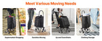 Amocart 36L 110Lbs Grocery Cart Folding Shopping Cart Hand-pulled Trolley Household Portable Storage Stair Climbing Handcart