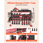 Bild in Galerie-Viewer laden, Amocart 3 Tire Power Tool Organizer Drill Storage Rack with Charging Station &amp; Side Pegboard Tool Organizer for Garage Workshop
