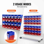 Amocart Storage Bin 24pcs Stackable Organizer Bin 5x4*3inch Freestanding Tiered Shelf for Garage Hanging Stacking Container