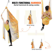 Bild in Galerie-Viewer laden, Amocart 5.5 Yards Aerial Yoga Hammock &amp; Swing Nylon Fabric Full Rigging Hardware for Antigravity Yoga Fitness Bodybuilding
