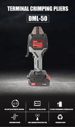 Cordless Hand Held Hydraulic Pliers 16KN Electric Hydraulic Wire Crimper with LED Light & Molds Terminal Crimping Tool