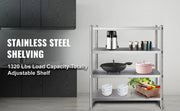 Load image into Gallery viewer, Amocart 4-Tier Stainless Steel Commercial Storage Rack Shelf for Kitchen Warehouse Garage Storing Kitchenware
