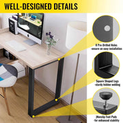 Load image into Gallery viewer, Amocart 2PCS Table Legs Steel 2204LBS /1000KG Load Square Shape with Pre-Drilled Holes for Home Use Commercial Bar Hotel Office
