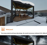 Aluminum Pergola Rainproof Electrically Adjustable Gazebo Electric Louvered Awning Outdoor Patio Sunshade