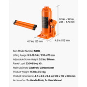 Charger l'image dans la visionneuse de galerie, Amocart 4/6/8 Ton Hydraulic Bottle Jack, Heavy Duty Welded Bottle Jack, for Auto Repair, House Lift and Agricultural Equipment
