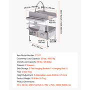 Load image into Gallery viewer, SucceBuy Baby Changing Table Foldable Diaper Change Station with 2 Fabric Drawers Side Basket &amp; Hanging Rod Adjustable Height
