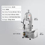 Amocart Commercial Electric Meat Bandsaw 650W 1800W Stainless Steel Countertop Bone Sawing Machine Frozen Fish Cutter for Pork