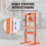 SucceBuy Hydraulic Shop Press 6T H-Frame Hydraulic Garage/Shop Floor Press Shop Press with Press Plates for Garage Shop Workshop