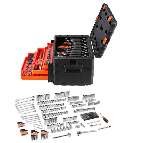 Amocart Mechanics Tool Set and Socket Set 450 Pcs 1/4 3/8 1/2 inch Drive Deep and Standard Sockets w/ Bits Wrenches Accessories