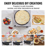 SucceBuy Electric Crepe Maker 16 Inch Commercial Crepe Machine Flat Plate Crepe Griddle Nonstick Circular Cereals Pancake Stove