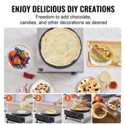 Load image into Gallery viewer, SucceBuy Electric Crepe Maker 16 Inch Commercial Crepe Machine Flat Plate Crepe Griddle Nonstick Circular Cereals Pancake Stove - AMOCART
