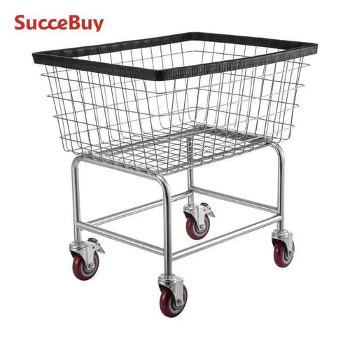 Amocart Commercial Wire Laundry Cart Laundry Basket 2.5/4.5 Bushel Heavy Duty with 4Inch Wheels for Home Bathroom Laundry Rooms