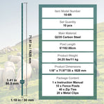 Amocart Fence Post T-Post Heavy Duty Metal Fence Post Sturdy Steel Fence Stakes for Garden Yard Lawn Farms Outdoor Wire Fencing