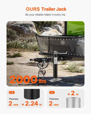Bild in Galerie-Viewer laden, SucceBuy 2000 lbs Trailer Jack Stand 10" Lift Weld-on Pipe-Mount Bracket Support Legs Corner Steady Camper Parts for RV Yacht
