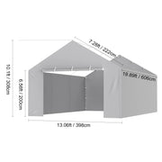 Bild in Galerie-Viewer laden, SucceBuy Carport Replacement Canopy Cover Garage Top Tent Shelter Tarp Heavy-Duty Waterproof &amp; UV Protected with Ball Bungees
