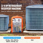 Amocart 3/4 1HP Refrigerant Recovery Machine Portable AC Recovery Machine 60Hz Recovery Machine HVAC for Car Air Conditioning