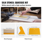 Amocart Screen Printing Kit 2/3 Pieces Aluminum Silk Screen Printing Frames 110 Count Mesh 5 Glitters and Screen Printing