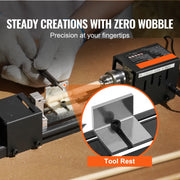 Load image into Gallery viewer, SucceBuy Mini Wood Lathe Machine 2.76inx6.3in 24VDC 96W Machine Accessories 7 Speed s for DIY Woodworking Wood Drill Rotary Tool
