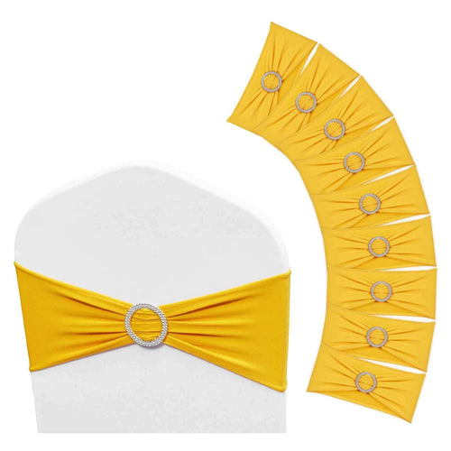 Amocart 50pcs Stretch Spandex Chair Sashes Chair Sashes Bands for Wedding Party Banquet Decoration Elastic Bulk Chair Cover