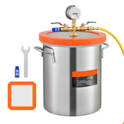 Load image into Gallery viewer, SucceBuy 3/5 Gal Upgraded Tempered Glass Lid Vacuum Degassing Chamber 304 Stainless Steel for Stabilizing Wood, Resin Degassing
