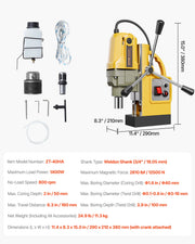 Bild in Galerie-Viewer laden, SucceBuy Magnetic Drill Boring Diameter Portable Electric Mag Drill Press Drilling Machine Metal Surface Industrial Improvement
