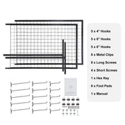 Load image into Gallery viewer, Amocart Grid Wall Panels Tower Wire Gridwall Display Racks Double Side Gridwall Panels for Art Craft Shows Retail Shop w/ Hooks
