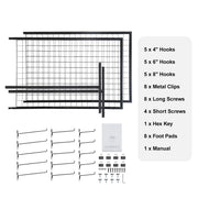Load image into Gallery viewer, Amocart Grid Wall Panels Tower Wire Gridwall Display Racks Double Side Gridwall Panels for Art Craft Shows Retail Shop w/ Hooks
