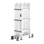 Amocart Multi-Purpose Folding Ladder 7-in-1 Tall Step Ladder A Frame Adjustable Telescoping for Household Outdoor Work