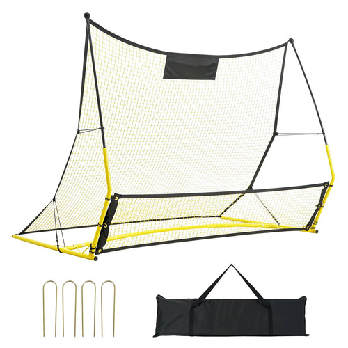 SucceBuy Soccer Trainer 2 IN 1 Rebounder Net Iron Soccer Practice Equipment Sports Football Rebounder Wall forTeam Solo Training