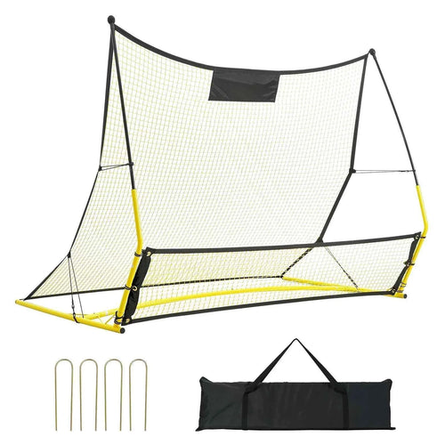 Amocart Soccer Trainer 2 IN 1 Rebounder Net Iron Soccer Practice Equipment Sports Football Rebounder Wall forTeam Solo Training