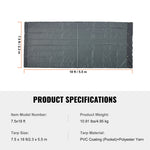 Amocart 18oz Dump Truck Mesh Tarp PVC Coated Heavy Duty Cover with Reinforced Webbing for Manual or Electric Dump Truck Syste