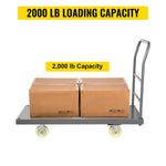 Amocart Platform Truck 2000lbs Capacity Steel flatbed Tool Cart 47" x 24" x 32" Flat Dolly Hand Trucks with 5" Nylon Casters