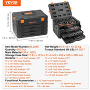 Load image into Gallery viewer, SucceBuy Mechanics Tool Set and Socket Set 1/4" 3/8" 1/2" Drive Deep Standard Sockets 450 Pcs SAE and Metric Mechanic Tool Kit
