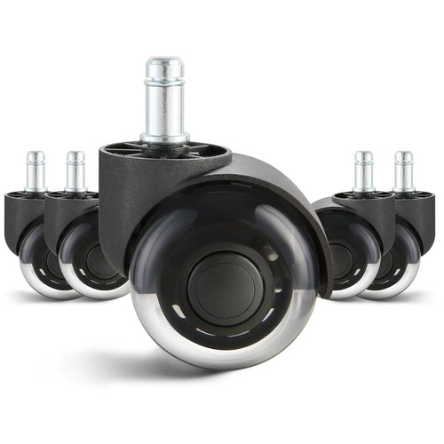 SucceBuy 2/3 inch Set of 5 Office Chair Wheels Replacement Computer Gaming Desk Universal Caster for Hardwood Floors and Carpet