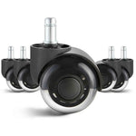 Amocart 2/3 inch Set of 5 Office Chair Wheels Replacement Computer Gaming Desk Universal Caster for Hardwood Floors and Carpet
