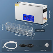 Bild in Galerie-Viewer laden, Amocart 10L Ultrasonic Cleaner 300W 40kHz Professional Ultrasound Cleaning Machine with Timer &amp; Heater for Gun Automotive Parts
