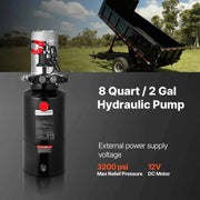 Load image into Gallery viewer, Amocart Hydraulic Power Unit 3200 PSI Max Relief Pressure &amp; 0.91GPM Flow Rate with Metal Reservoir for Dump Trailer Car Lifting
