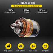 Load image into Gallery viewer, Amocart 0.5/1Ton 1PHASE Industrial Electric Chain Hoist  3MHigh Heavy Duty Cranes Hoists with Limit Switch Hot Forging G80 Hook
