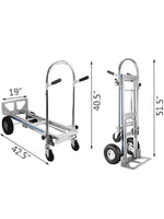 Amocart Camion à main pliable en aluminium 3 en 1, chariot à chariot, poids maximum de 1000 lb, 350 k